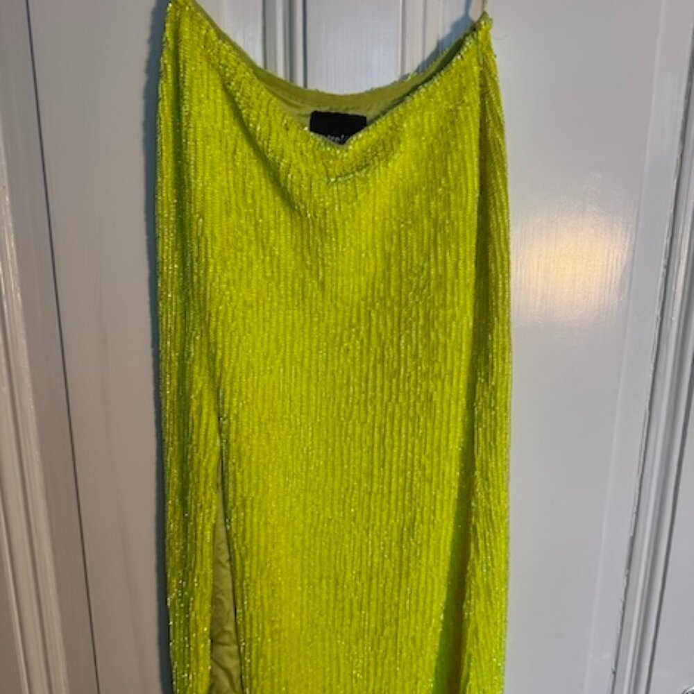 Retrofete Veronica sequinned neon skirt NEON yellow S